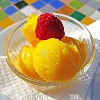Dessert Pfirsich, Himbeere